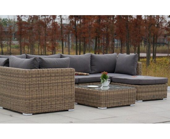 "Лунго" модуль диванный угловой с подушками, цвет соломенный, изображение 7 | Интернет магазин мебели и декора LifeDekor