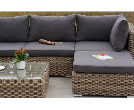 "Лунго" модуль диванный угловой с подушками, цвет соломенный, изображение 8 | Интернет магазин мебели и декора LifeDekor