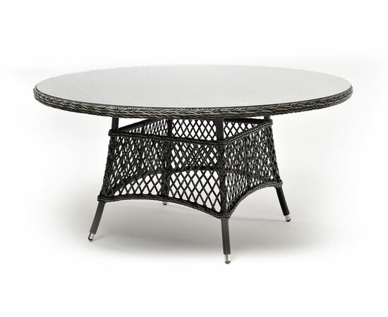 "Эспрессо" плетеный круглый стол, диаметр 150 см, цвет графит | Интернет магазин мебели и декора LifeDekor