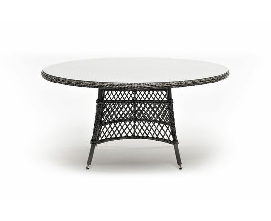 "Эспрессо" плетеный круглый стол, диаметр 150 см, цвет графит, изображение 2 | Интернет магазин мебели и декора LifeDekor