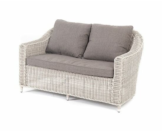 "Кон Панна" диван из искусственного ротанга двухместный, цвет бежевый | Интернет магазин мебели и декора LifeDekor
