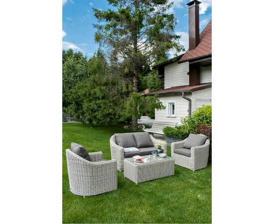 "Кон Панна" диван из искусственного ротанга двухместный, цвет бежевый, изображение 10 | Интернет магазин мебели и декора LifeDekor