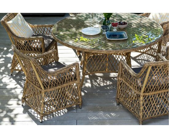"Эспрессо–150 L" обеденная группа плетеная, цвет соломенный, изображение 7 | Интернет магазин мебели и декора LifeDekor