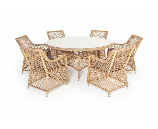 "Эспрессо–150 L" обеденная группа плетеная, цвет соломенный, изображение 8 | Интернет магазин мебели и декора LifeDekor