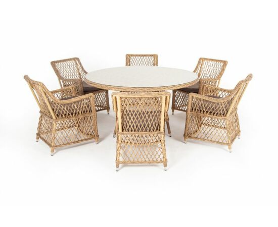 "Эспрессо–150 L" обеденная группа плетеная, цвет соломенный, изображение 9 | Интернет магазин мебели и декора LifeDekor
