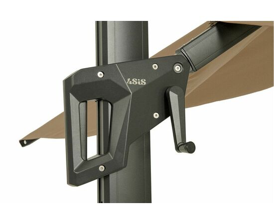 "Римини" зонт уличный 3х3м на боковой алюминиевой опоре, тент бежевый, изображение 3 | Интернет магазин мебели и декора LifeDekor