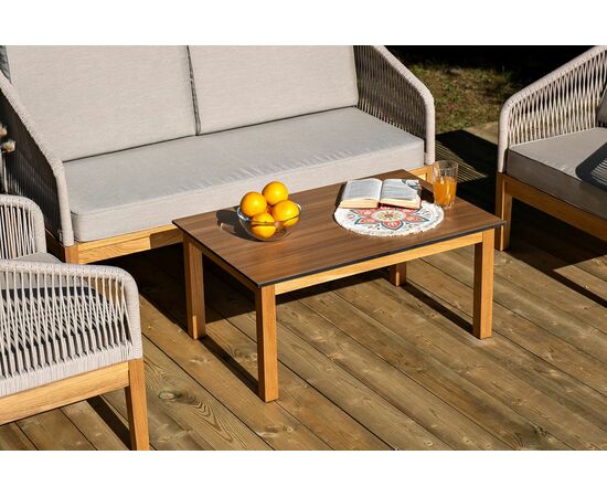 "Канны" лаунж-зона 4-местная из роупа со столиком "Канны" цвета "дуб", основание дуб, роуп бежевый, изображение 11 | Интернет магазин мебели и декора LifeDekor