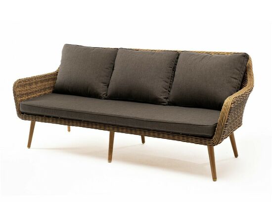 "Прованс" диван из искусственного ротанга трехместный, цвет соломенный | Интернет магазин мебели и декора LifeDekor