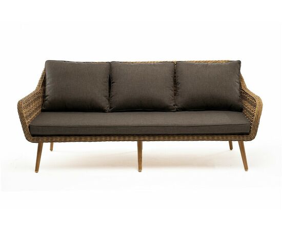 "Прованс" диван из искусственного ротанга трехместный, цвет соломенный, изображение 2 | Интернет магазин мебели и декора LifeDekor