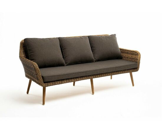 "Прованс" диван из искусственного ротанга трехместный, цвет соломенный, изображение 3 | Интернет магазин мебели и декора LifeDekor