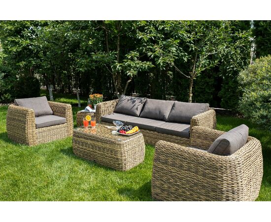 "Кальяри" журнальный столик из искусственного ротанга (гиацинт), цвет соломенный, изображение 7 | Интернет магазин мебели и декора LifeDekor