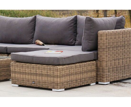 "Лунго" плетеная оттоманка с подушкой, цвет соломенный, изображение 4 | Интернет магазин мебели и декора LifeDekor