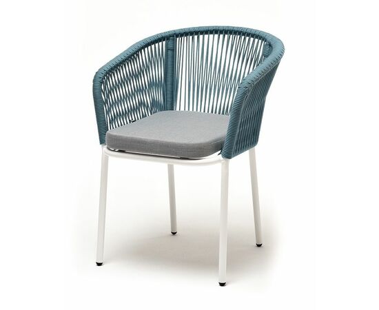 "Аркобалено" обеденная группа на 4 персоны со стульями "Марсель", каркас белый, роуп цветной, изображение 4 | Интернет магазин мебели и декора LifeDekor