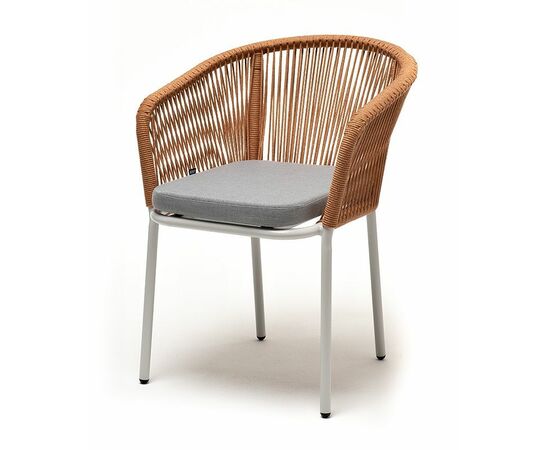 "Аркобалено" обеденная группа на 4 персоны со стульями "Марсель", каркас белый, роуп цветной, изображение 6 | Интернет магазин мебели и декора LifeDekor