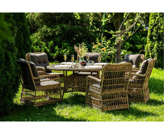 "Эспрессо–150 C" обеденная группа плетеная, цвет соломенный, изображение 2 | Интернет магазин мебели и декора LifeDekor