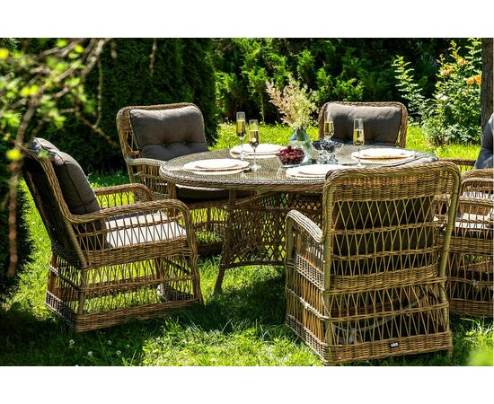 "Эспрессо–150 C" обеденная группа плетеная, цвет соломенный, изображение 3 | Интернет магазин мебели и декора LifeDekor