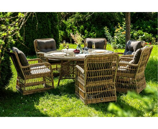 "Эспрессо–150 C" обеденная группа плетеная, цвет соломенный, изображение 4 | Интернет магазин мебели и декора LifeDekor