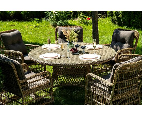 "Эспрессо–150 C" обеденная группа плетеная, цвет соломенный, изображение 5 | Интернет магазин мебели и декора LifeDekor