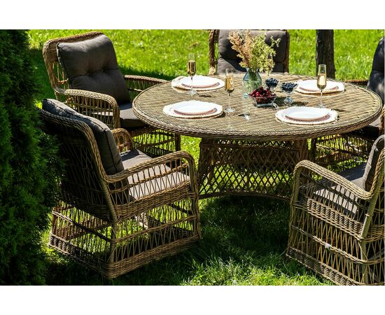"Эспрессо–150 C" обеденная группа плетеная, цвет соломенный, изображение 6 | Интернет магазин мебели и декора LifeDekor