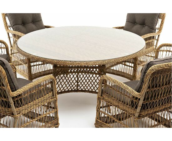 "Эспрессо–150 C" обеденная группа плетеная, цвет соломенный, изображение 15 | Интернет магазин мебели и декора LifeDekor