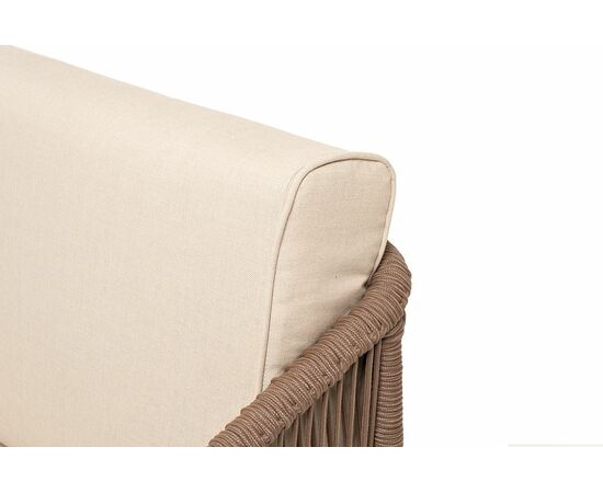 "Канны" лаунж-зона 4-местная из роупа со столом "Гранада" (серый гранит), основание дуб, роуп коричневый, ткань бежевая, изображение 7 | Интернет магазин мебели и декора LifeDekor