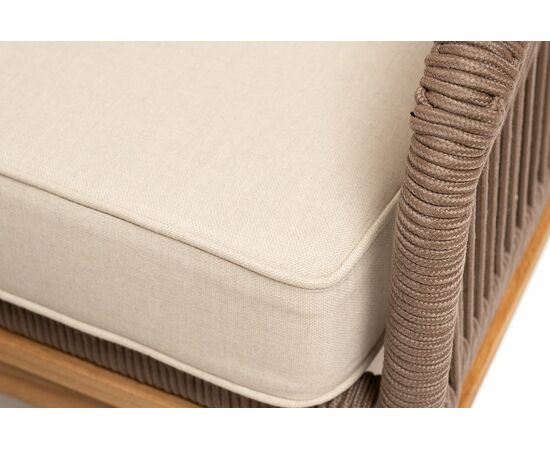 "Канны" лаунж-зона 4-местная из роупа со столом "Гранада" (серый гранит), основание дуб, роуп коричневый, ткань бежевая, изображение 9 | Интернет магазин мебели и декора LifeDekor