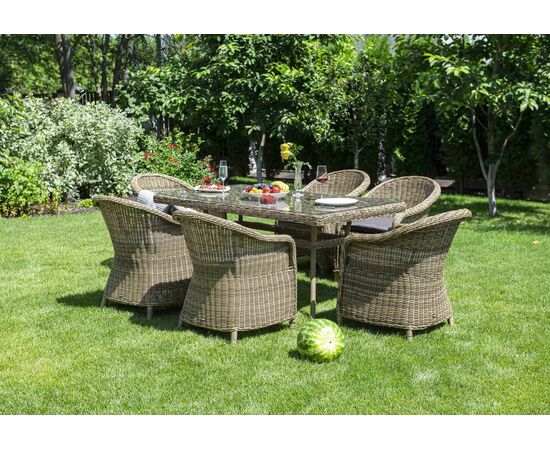 "Эспрессо" обеденная группа плетеная, цвет соломенный | Интернет магазин мебели и декора LifeDekor