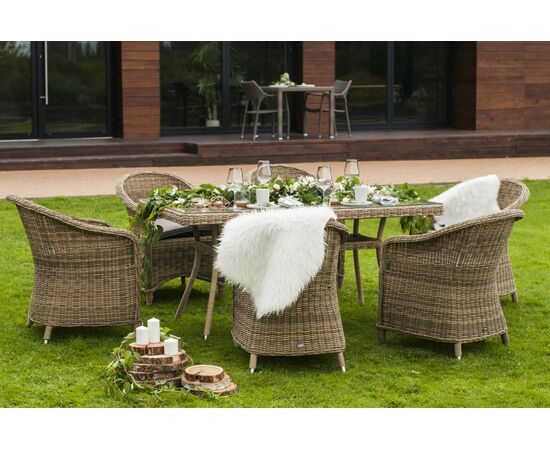 "Эспрессо" обеденная группа плетеная, цвет соломенный, изображение 8 | Интернет магазин мебели и декора LifeDekor