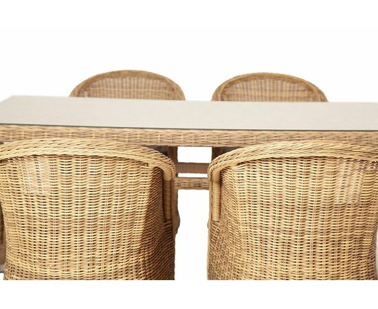 "Эспрессо" обеденная группа плетеная, цвет соломенный, изображение 9 | Интернет магазин мебели и декора LifeDekor