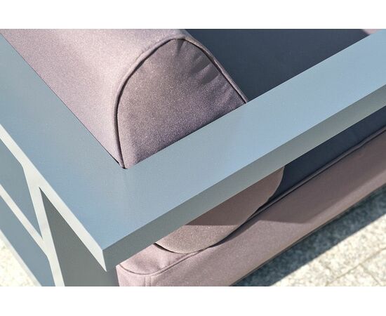 "Гранада" кресло алюминиевое, цвет темно-серый (RAL7024) муар, ткань темно-серая 027, изображение 7 | Интернет магазин мебели и декора LifeDekor