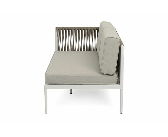 "Касабланка" правый модуль плетеный из роупа, каркас алюминий светло-серый (RAL7035) муар, роуп серо-коричневый 23мм, ткань бежевая 15052, изображение 4 | Интернет магазин мебели и декора LifeDekor