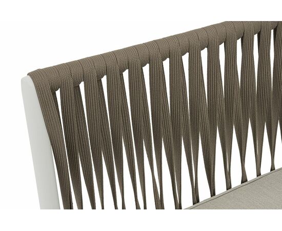 "Касабланка" правый модуль плетеный из роупа, каркас алюминий светло-серый (RAL7035) муар, роуп серо-коричневый 23мм, ткань бежевая 15052, изображение 5 | Интернет магазин мебели и декора LifeDekor