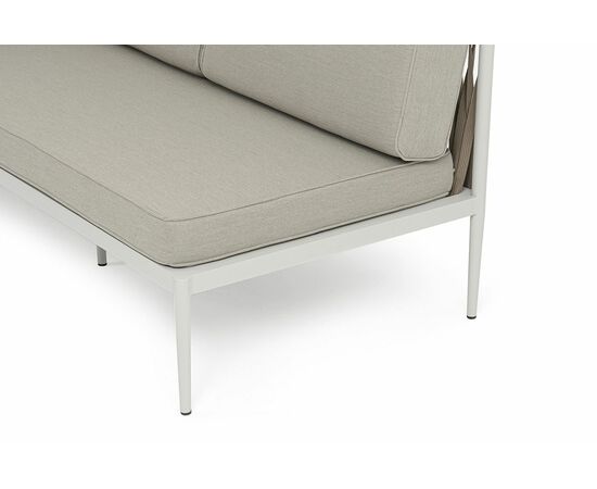 "Касабланка" правый модуль плетеный из роупа, каркас алюминий светло-серый (RAL7035) муар, роуп серо-коричневый 23мм, ткань бежевая 15052, изображение 6 | Интернет магазин мебели и декора LifeDekor