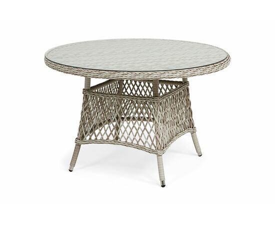 "Эспрессо" плетеный круглый стол, диаметр 118 см, цвет бежевый | Интернет магазин мебели и декора LifeDekor