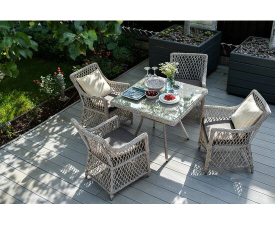 "Айриш" стол плетеный из искусственного ротанга, цвет бежевый, изображение 5 | Интернет магазин мебели и декора LifeDekor