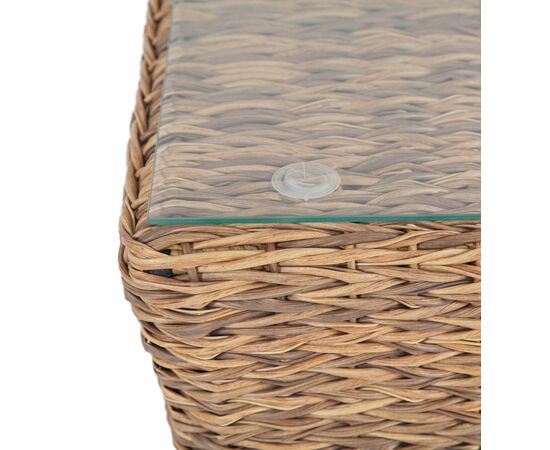 "Капучино" журнальный столик из искусственного ротанга (гиацинт), цвет соломенный, изображение 2 | Интернет магазин мебели и декора LifeDekor