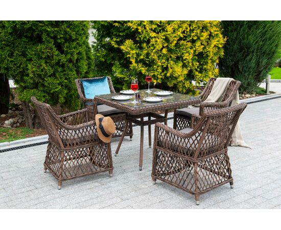 "Айриш" стол плетеный из искусственного ротанга, цвет коричневый, изображение 4 | Интернет магазин мебели и декора LifeDekor