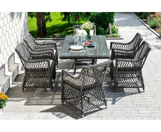 "Латте" плетеное кресло из искусственного ротанга, цвет графит, изображение 10 | Интернет магазин мебели и декора LifeDekor