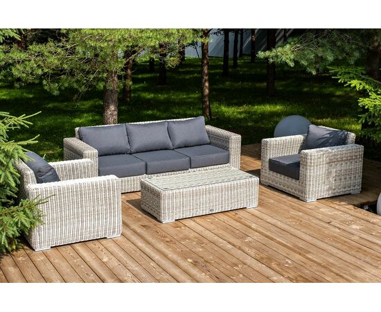 "Боно" лаунж-зона из искусственного ротанга, цвет бежевый | Интернет магазин мебели и декора LifeDekor