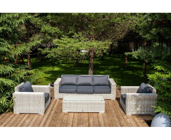 "Боно" лаунж-зона из искусственного ротанга, цвет бежевый, изображение 2 | Интернет магазин мебели и декора LifeDekor