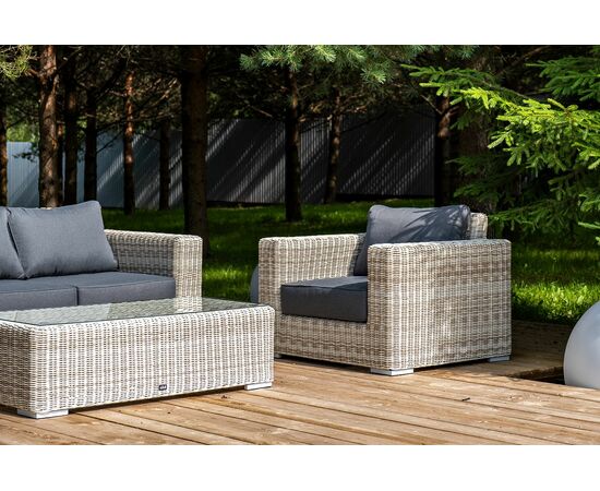 "Боно" лаунж-зона из искусственного ротанга, цвет бежевый, изображение 5 | Интернет магазин мебели и декора LifeDekor