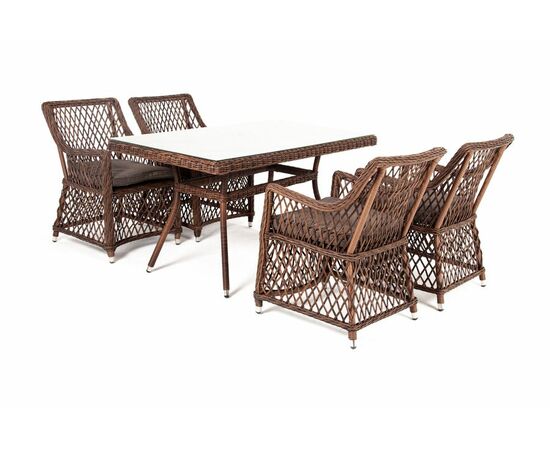 "Латте–140 L" обеденная группа плетеная, цвет коричневый | Интернет магазин мебели и декора LifeDekor