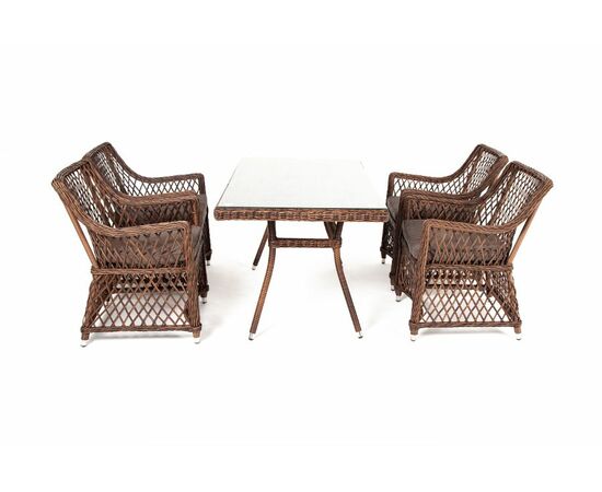 "Латте–140 L" обеденная группа плетеная, цвет коричневый, изображение 2 | Интернет магазин мебели и декора LifeDekor