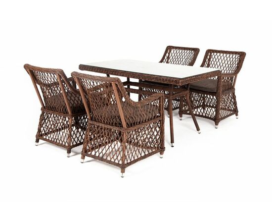"Латте–140 L" обеденная группа плетеная, цвет коричневый, изображение 3 | Интернет магазин мебели и декора LifeDekor