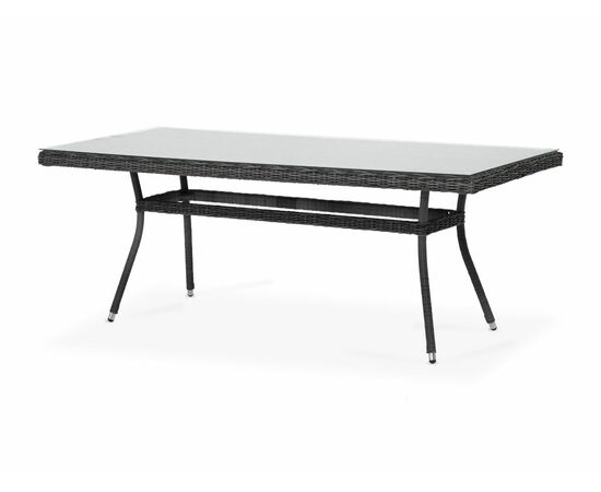"Латте" плетеный стол из искусственного ротанга 200х90см, цвет графит | Интернет магазин мебели и декора LifeDekor