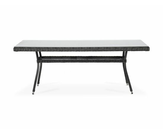 "Латте" плетеный стол из искусственного ротанга 200х90см, цвет графит, изображение 2 | Интернет магазин мебели и декора LifeDekor