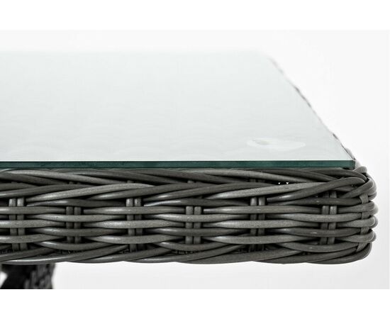 "Латте" плетеный стол из искусственного ротанга 200х90см, цвет графит, изображение 6 | Интернет магазин мебели и декора LifeDekor