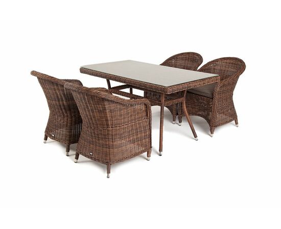 "Латте–140 R" обеденная группа плетеная, цвет коричневый, изображение 3 | Интернет магазин мебели и декора LifeDekor