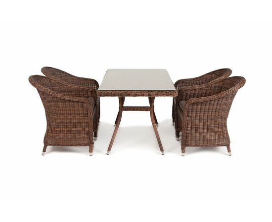 "Латте–140 R" обеденная группа плетеная, цвет коричневый, изображение 4 | Интернет магазин мебели и декора LifeDekor