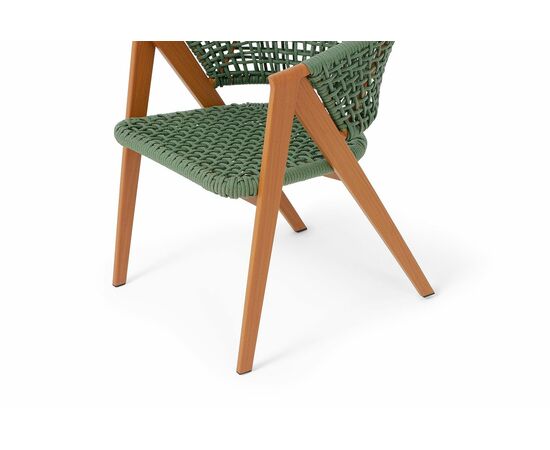 "Амстердам" стул плетеный из роупа, каркас алюминий, роуп зеленый круглый, ткань зеленая, изображение 4 | Интернет магазин мебели и декора LifeDekor